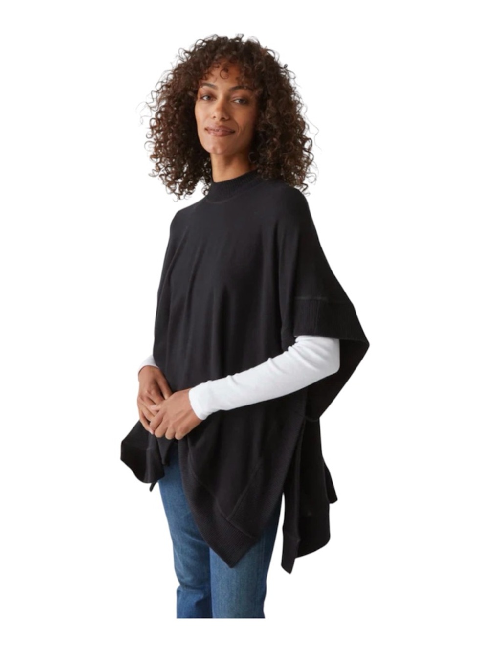 Michael Stars Black Poncho Sweater OS Orig $118